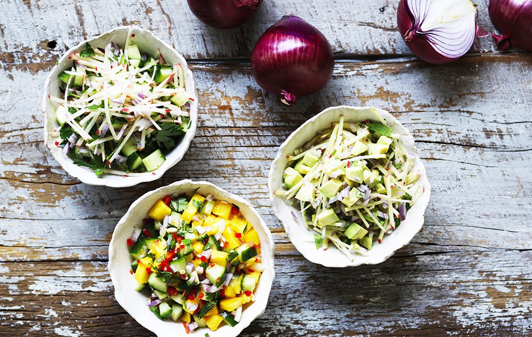 Red Onion Salsa Three Ways