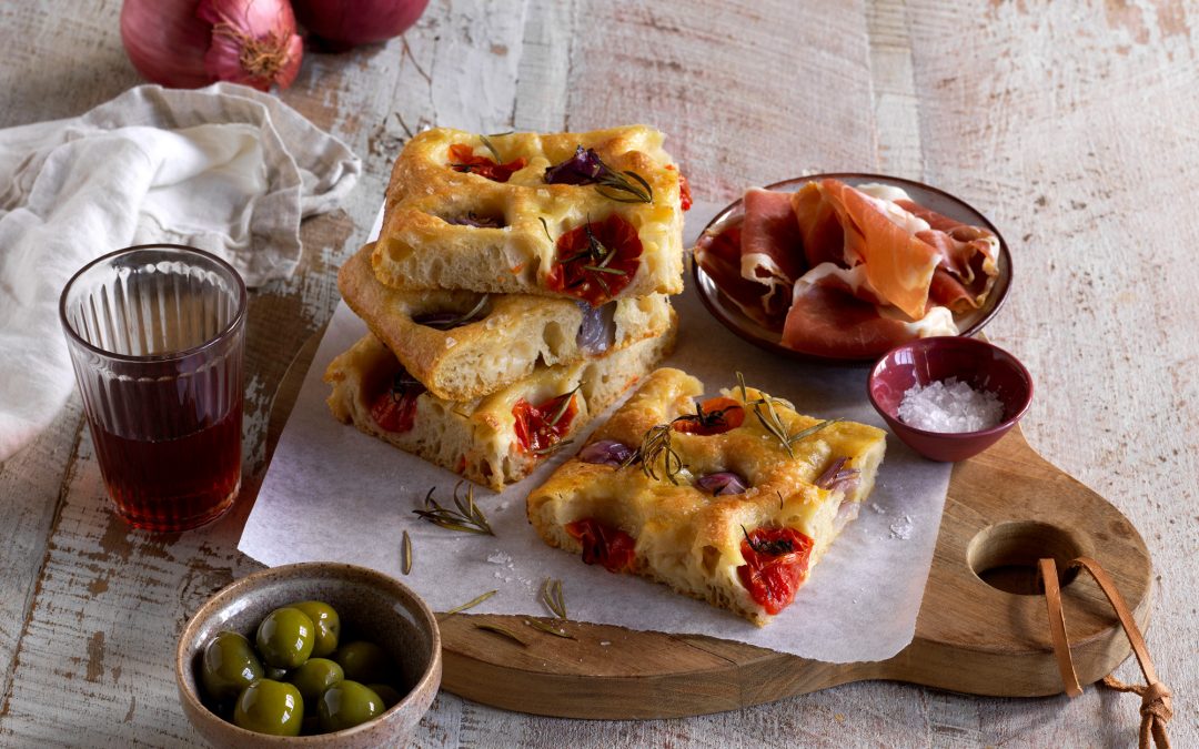 Red Onion and Tomato Focaccia