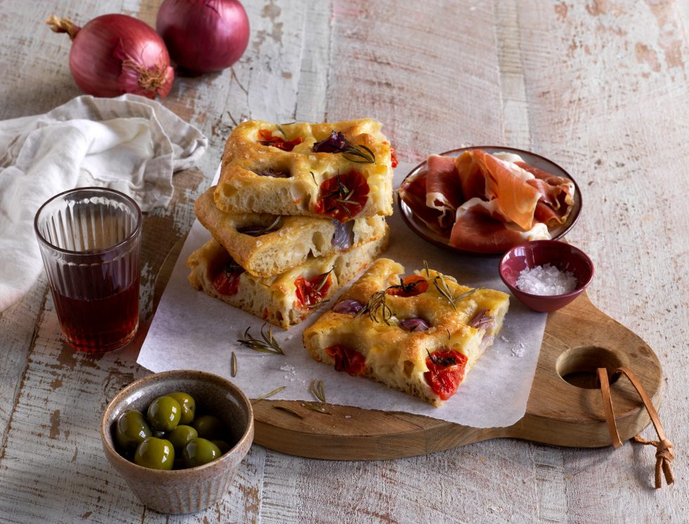 Red Onion and Tomato Focaccia | Australian Onions