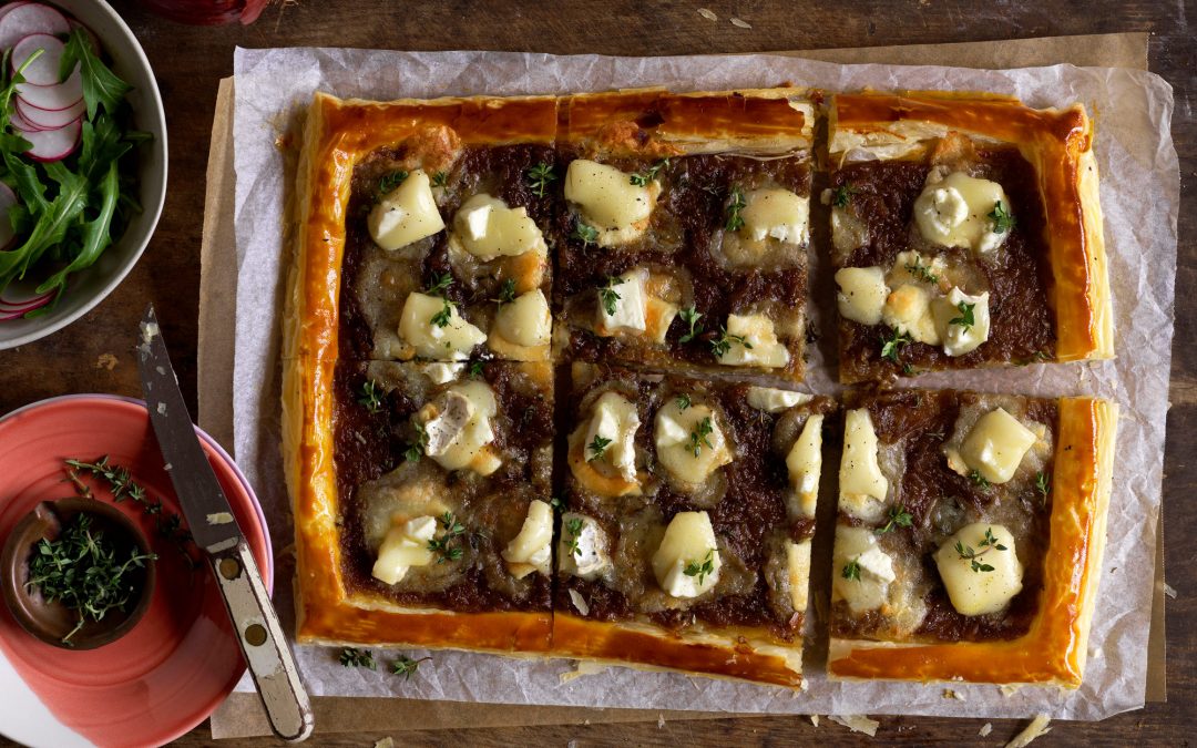 Onion and Goat’s Cheese Puff Pastry Tart