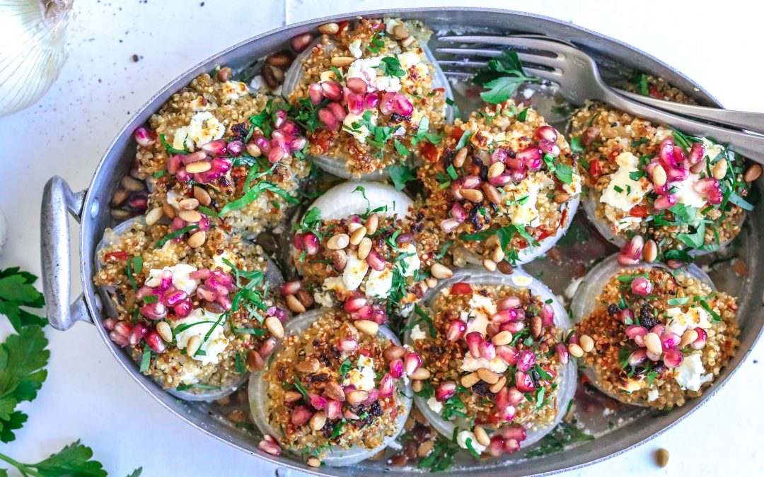 Quinoa Pilaf Stuffed White Onions