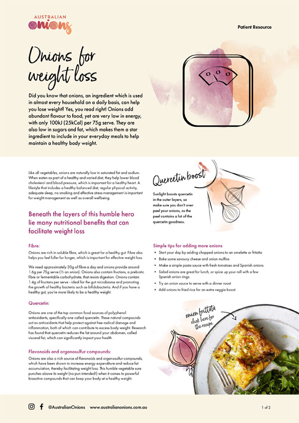 Onions for Weight Loss Fact Sheet